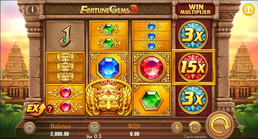 รูปแบบการชนะในเกม Fortune Gems 3