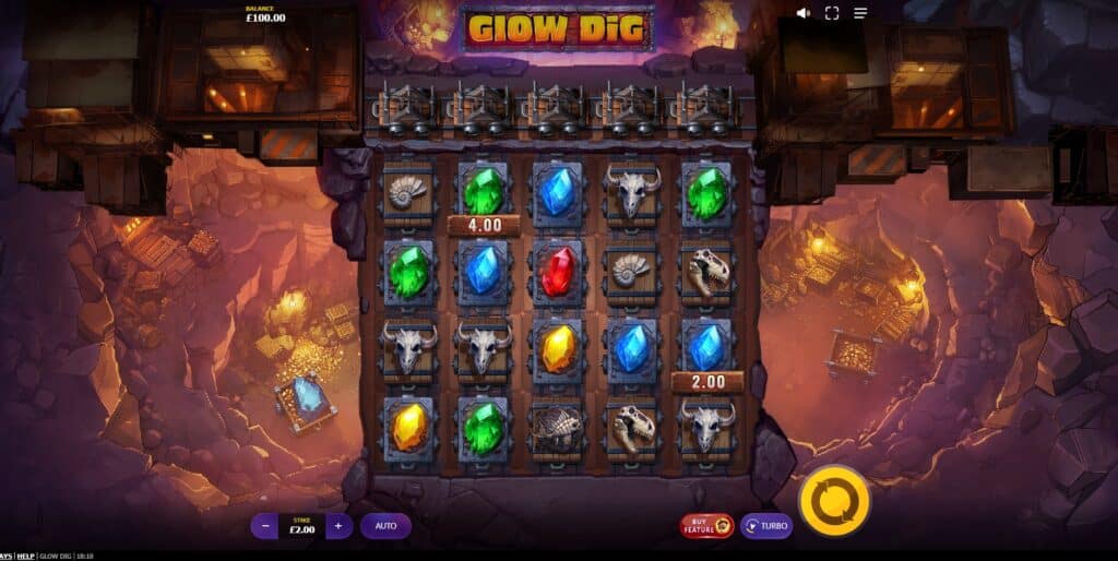 รูปแบบการชนะในเกม GLOW DIG