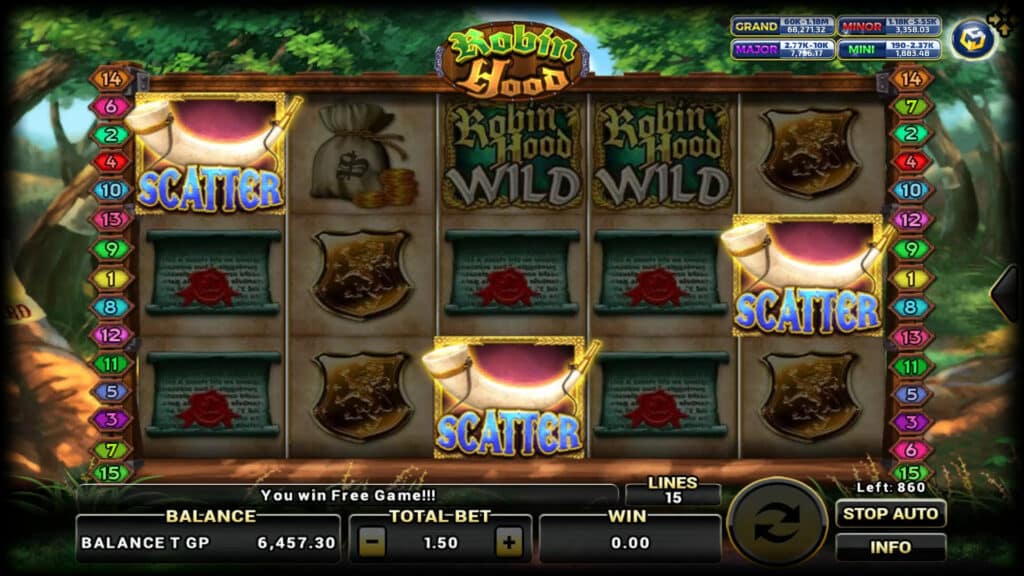 ฟีเจอร์เกม Robin Hood